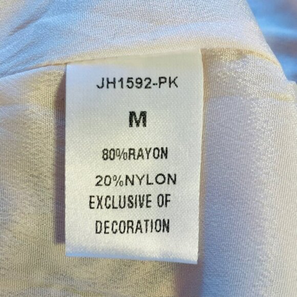 THML Ruffled Flutter Sleeve Tiered Tropical Floral Pink Mini Dress S/M - Picture 9 of 10